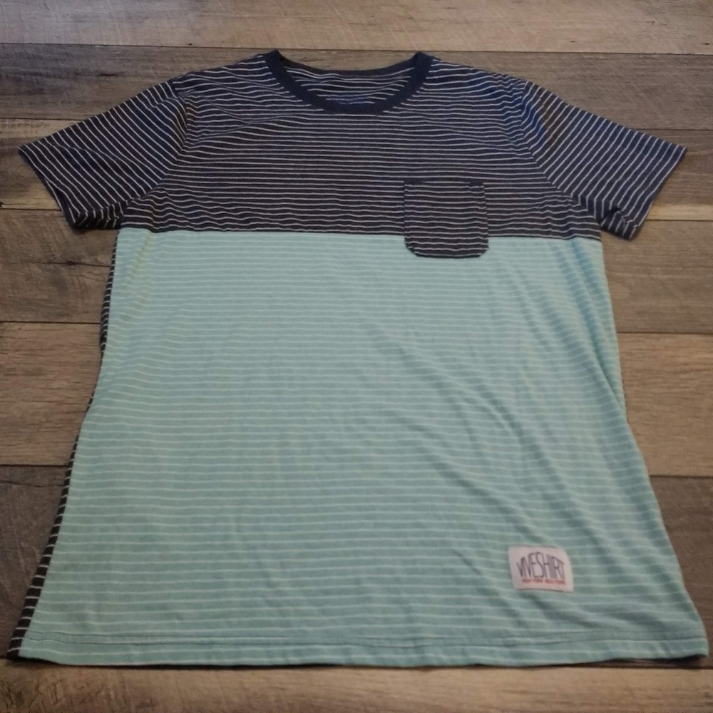 Vive shirt men's striped blue shirt